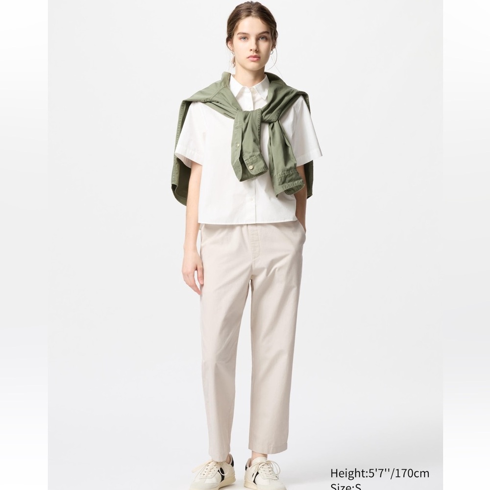 Casual Cream Straight-Leg Women’s Pants